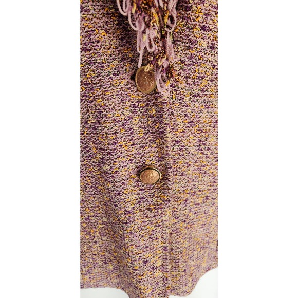 St.John Collection Purple Fringed Edges Knit Jacket 4 - Picture 4 of 7